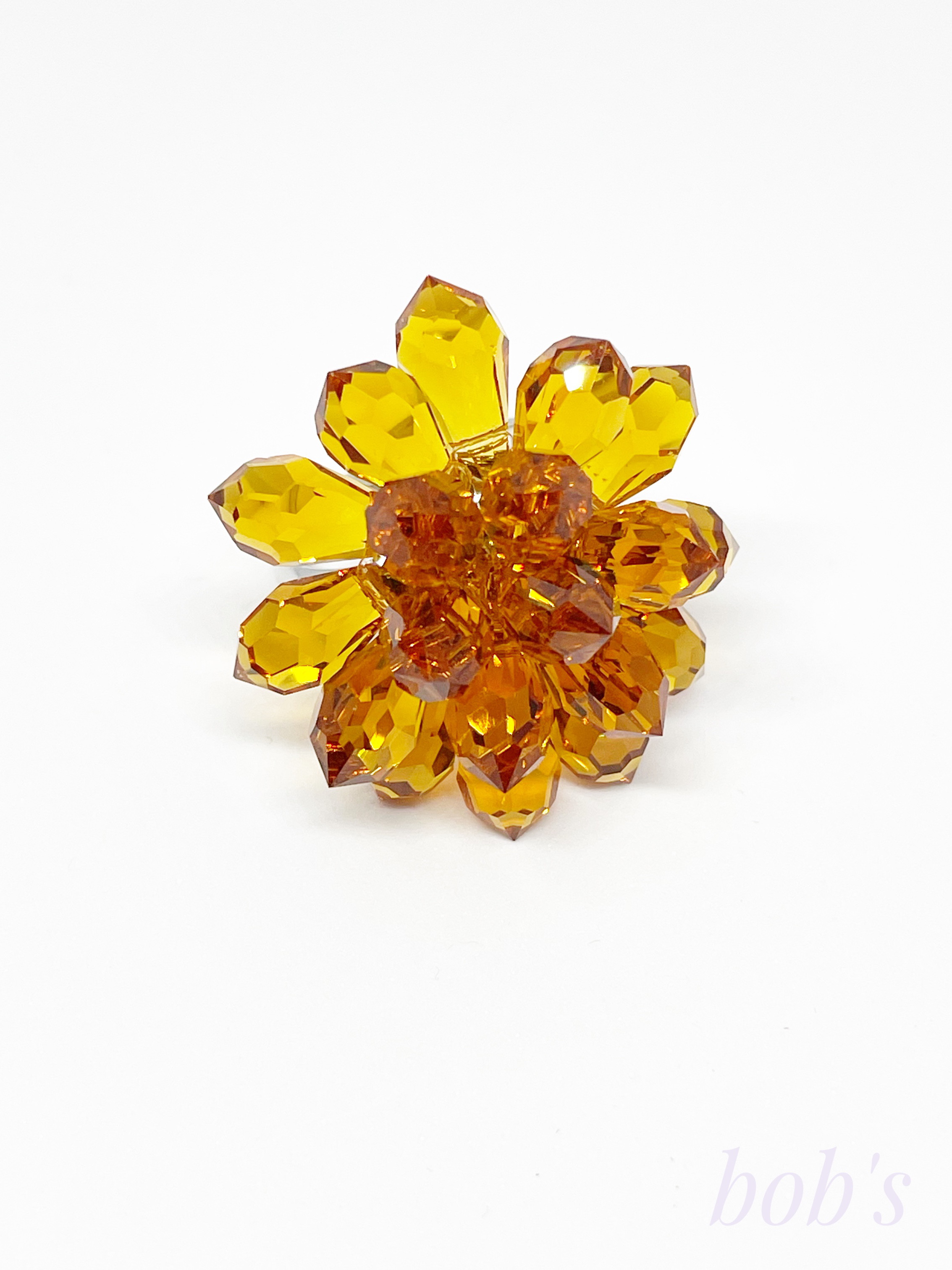 スワロフスキークリスタル手編みring*トパーズ