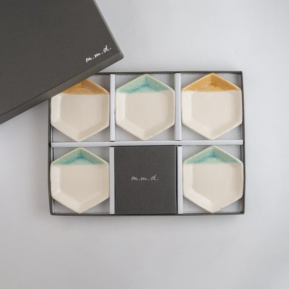 【結婚祝いにオススメ♡選べるギフトボックス】六角豆皿５枚セット 5枚目の画像