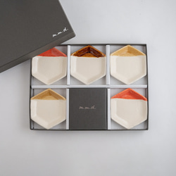 【結婚祝いにオススメ♡選べるギフトボックス】六角豆皿５枚セット 4枚目の画像