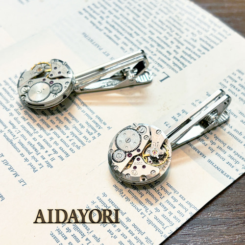 古時計機構タイピン【スチームパンク/再販】メンズアクセサリー