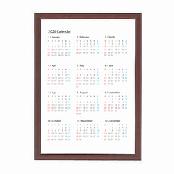 A3サイズ] 2026年 シンプル カレンダー ポスター カレンダー aud 通販