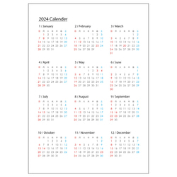 [A3サイズ] 2024年 シンプル カレンダー  ポスター 2枚目の画像