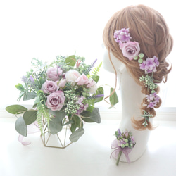 オーダーメイドブーケ22,000円～/くすみピンク×白××グリーン(アネモネ