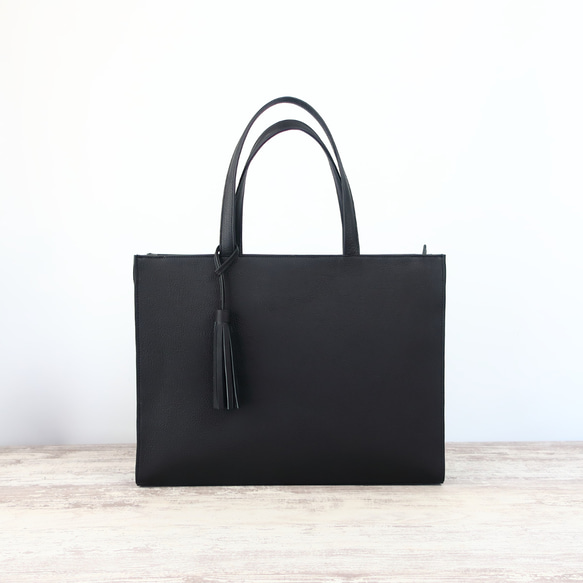A4サイズしかくトートbag☆彡外縫いver・受注製作・お色違いも対応可能です 8枚目の画像