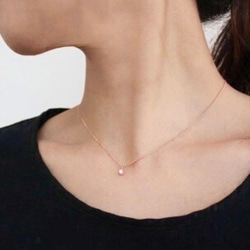 ピンクゴールドの一粒ネックレス ネックレス・ペンダント Green Field