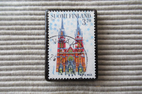 フィンランド　クリスマス切手ブローチ 2944 1枚目の画像