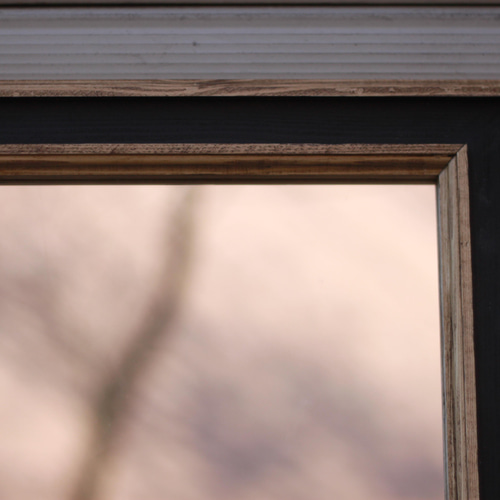 姿見 ミラー 大きいミラー キャスター インダストリアル アパレル　店舗什器 鉄 キャスター付きミラー 黒皮風塗装仕上げ | 店舗什器の七彩