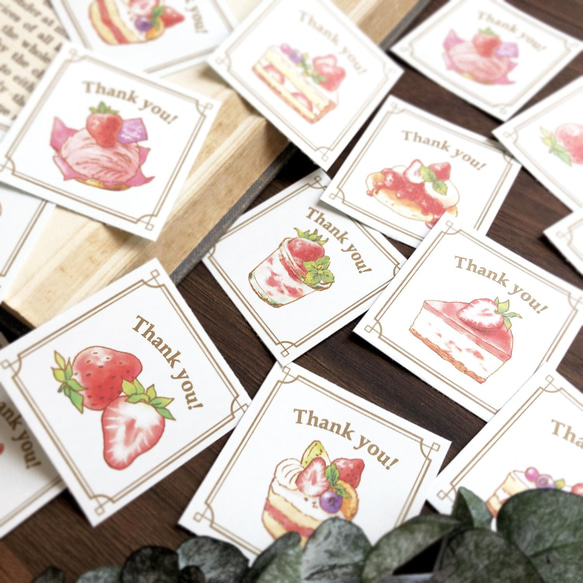 謝謝封條「草莓蛋糕」[附35貼紙]草莓甜點情人節 第3張的照片