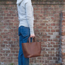 【受注製作】レザーミニトートバッグ lmtt2-M ［ブラック］ 8枚目の画像