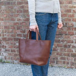 【受注製作】レザーミニトートバッグ lmtt2-M ［ブラック］ 7枚目の画像