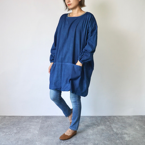 国産リネン生地　チュニック割烹着　キナリ　服作り40年の田舎町仕立屋 20240704142939_1_1.jpg