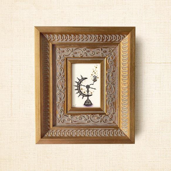 ミニ額縁 原画【 きみにふりそそぐは、無限大 】 4枚目の画像