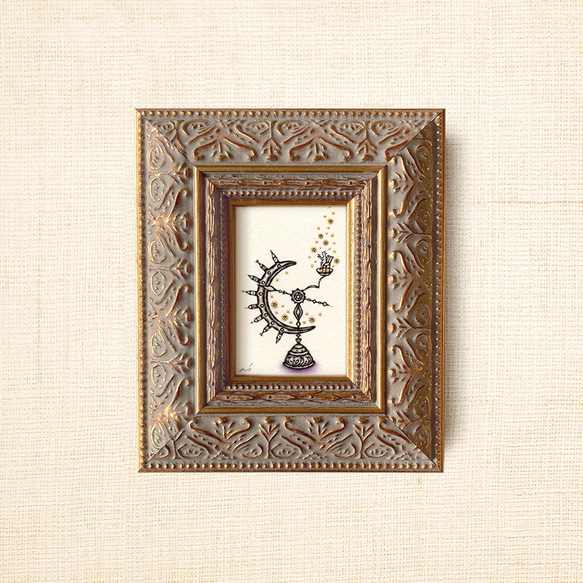 ミニ額縁 原画【 きみにふりそそぐは、無限大 】 8枚目の画像