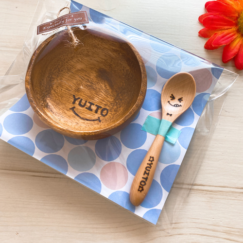 ゆ様ご確認ウッドバーニングハンドメイド丸皿スプーン