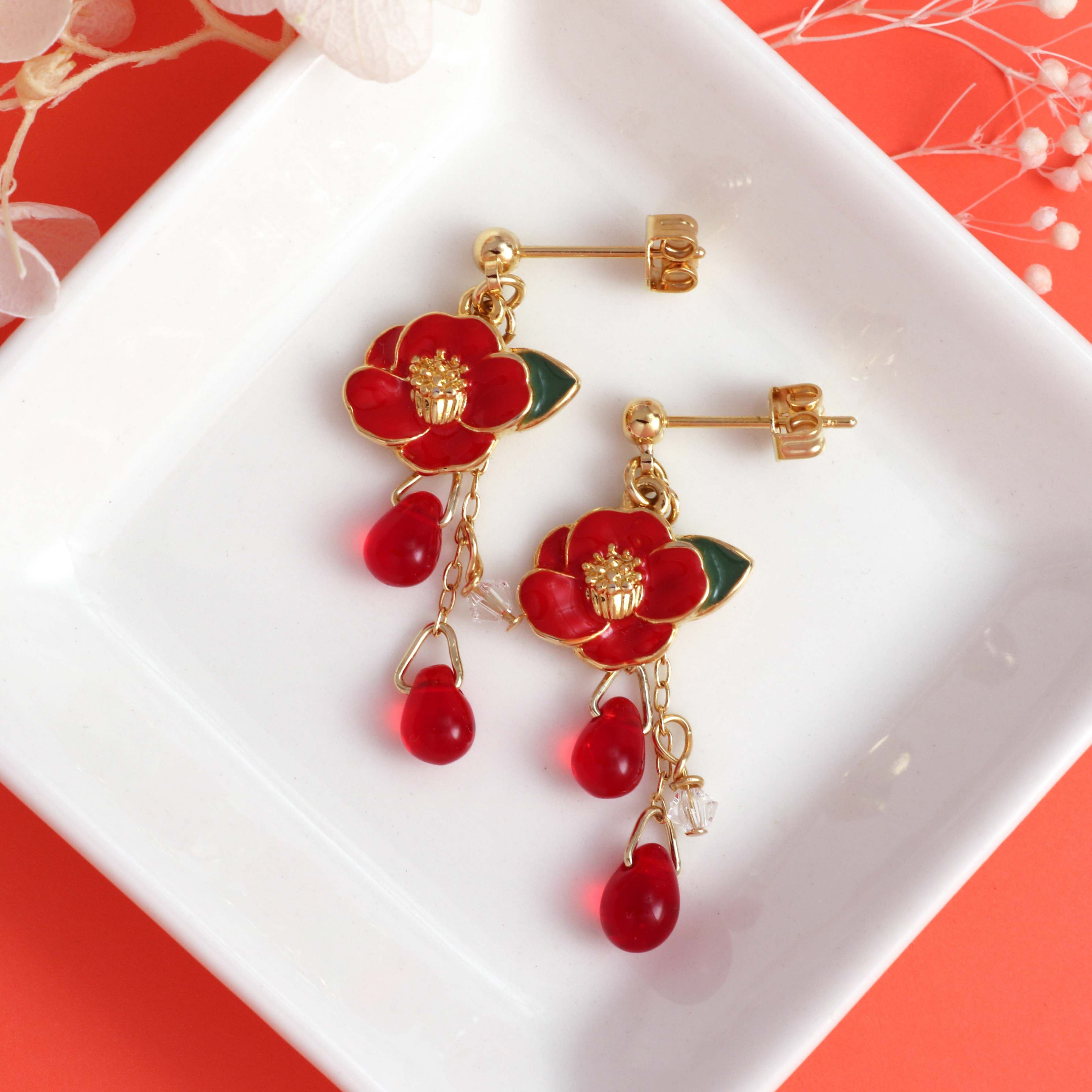 スワロフスキー 花 Crystal Flowersサボテン ボルドー 置物 Amazon.co