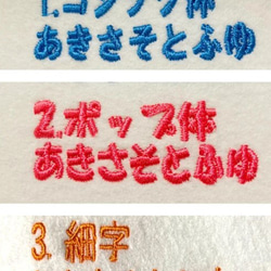 布ゼッケン　SSサイズ　縦　シンプルステッチ／花柄ステッチ　約３×6センチ 9枚目の画像