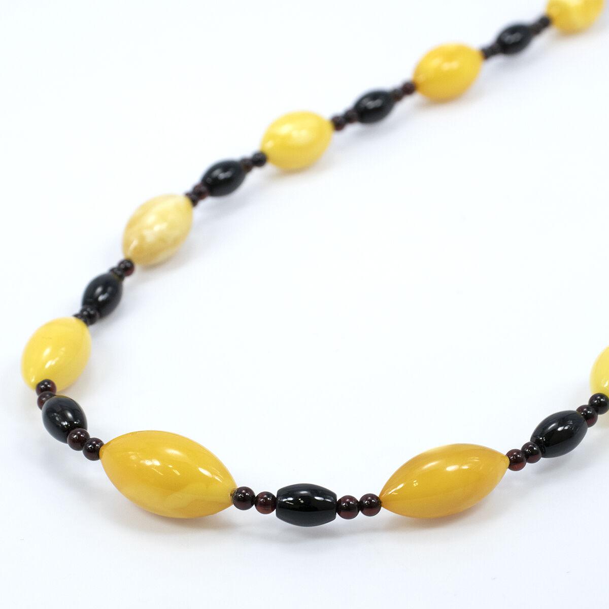K18YG 琥珀・オニキスネックレス　30024-000