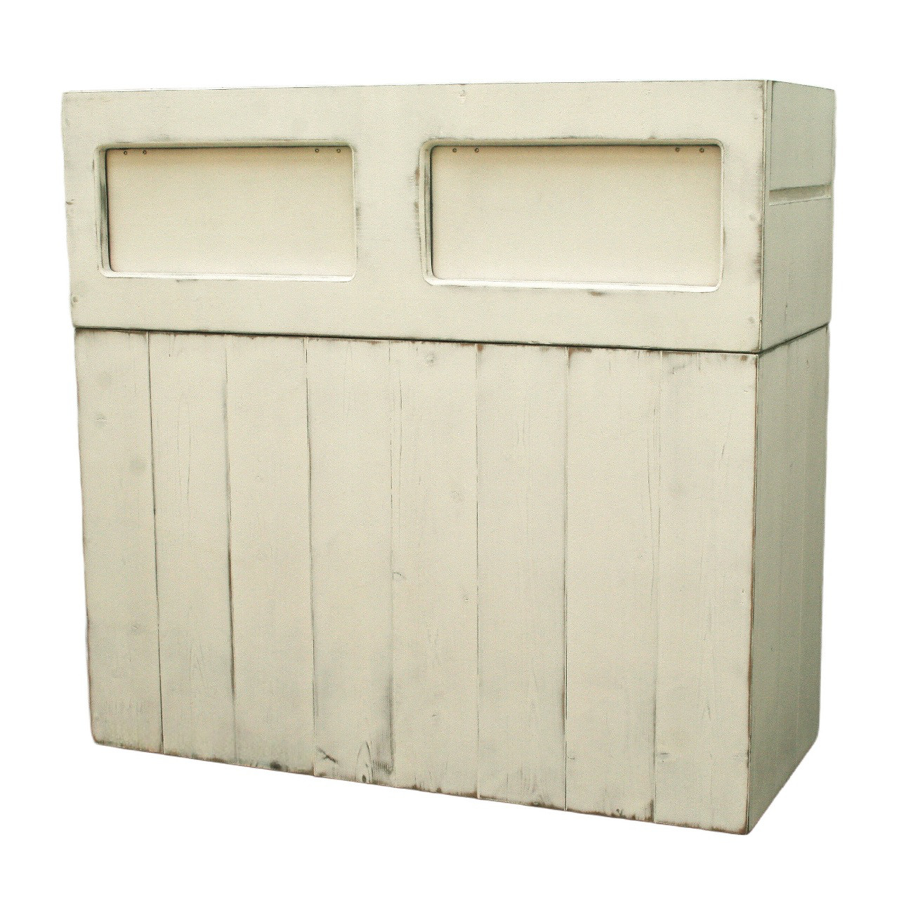 45L 白×茶 アメリカン ダストボックス お洒落ゴミ箱 分別 木製 45L 白