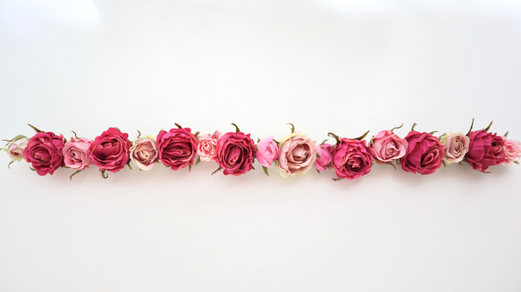 花冠　オールドローズ・アンティーク　薔薇・ピンク　結婚式☆ブライダル☆ウエディング☆花かん☆花かんむり 7枚目の画像