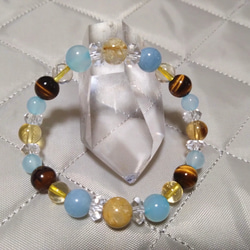 タイガーアイやルチルとアクアオーラ水晶をブレンド！金運と浄化！ タイガーアイやルチルとアクアオーラ水晶をブレンド！金運と浄化！