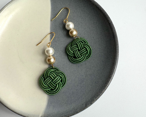 ゆらゆらオリーブ 水引ピアス ピアス（フック・チェーン） For Me 通販