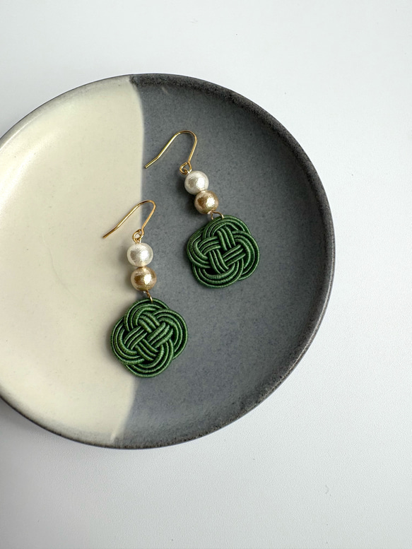 ゆらゆらオリーブ 水引ピアス ピアス（フック・チェーン） For Me 通販