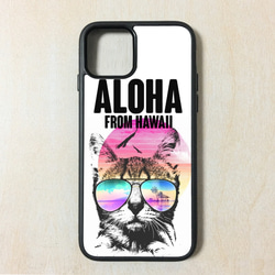 既成デザイン iPhoneケース 機種選択 Hawaiian Cat ネコ 猫  ハワイアン雑貨 1枚目の画像