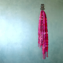 手織り ストール 空羽織 ピンク グラデーション Handwoven TSMM1745 5枚目の画像