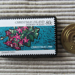 クリスマス島　クリスマス切手ブローチ 3012 3枚目の画像