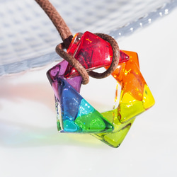金平糖ガラス『こんぺいとう【虹】』ネックレス【紐の色、長さ選べます】【受注制作】≪送料無料≫ 8枚目の画像