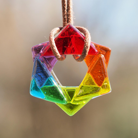 金平糖玻璃「金平糖【彩虹】」項鍊【可以選擇顏色和繩子的長度】【訂製】≪免運費≫ 第1張的照片