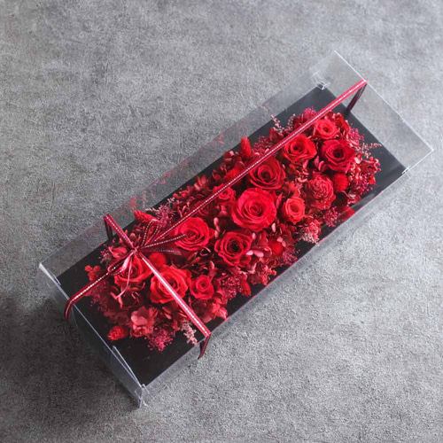 ギフトケース入り》大人のためのフラワーインテリア・赤と黒の