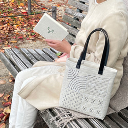 【入手困難】14th Addiction　トートバッグ　ラムレザー　リネン dbd8027d0a4939f92031f388c02376