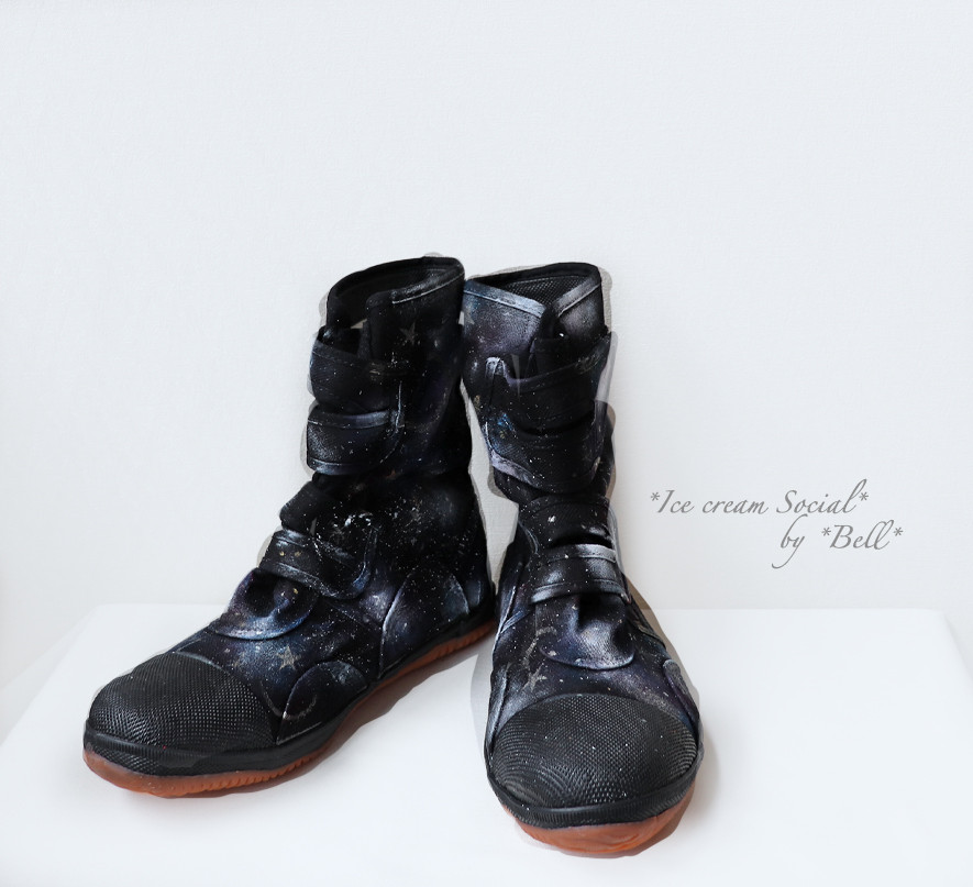 SALE★手描きブーツ☆Starry Night25cm