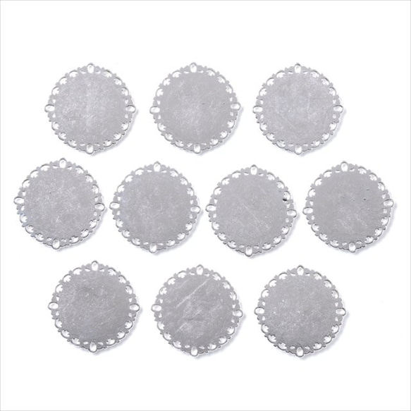 10個餐盤s02/白銀圓盤鑲嵌UV樹脂液態樹脂配件底座 第4張的照片