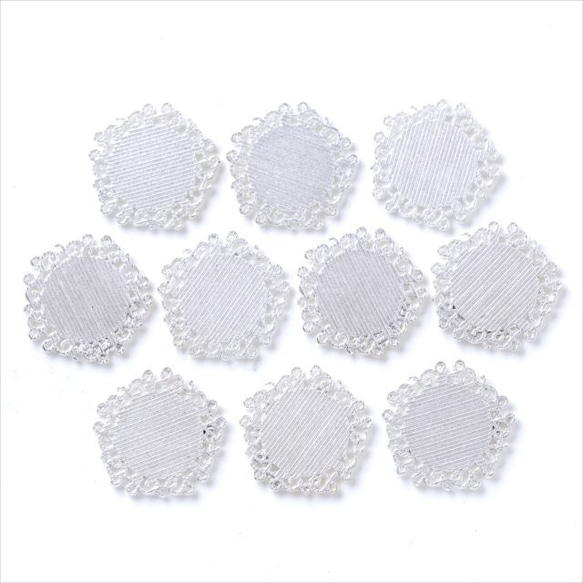 10個餐盤s04/白銀圓盤鑲嵌UV樹脂液態樹脂配件底座 第4張的照片