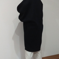 ♡軽くて暖かドルマンスリーブの羽織りコート    グレー　黒完売     濃紺色のみ販売 6枚目の画像