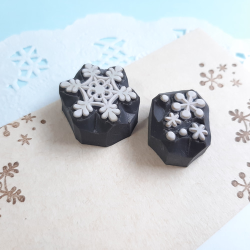 雪の結晶 冬 消しゴムはんこ セット クリスマスカード 年賀状 スタンプ