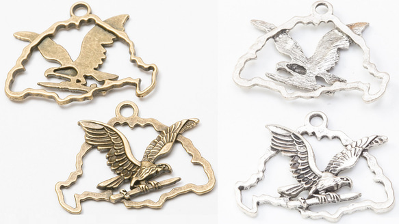 鷹 1個 鷲チャーム ワシ タカ モチーフ 鳥 メタル チャーム