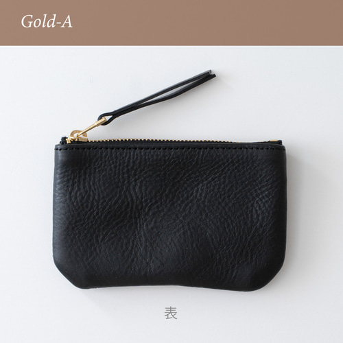 革のフラットポーチS Black ポーチ Fuku 通販 4826827｜Creema(クリーマ)