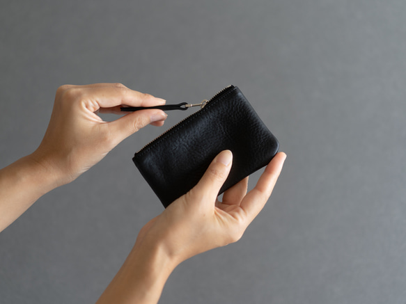 革のフラットポーチS Black ポーチ Fuku 通販 4826827｜Creema