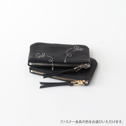 革のフラットポーチS Black ポーチ Fuku 通販 4826827｜Creema(クリーマ)