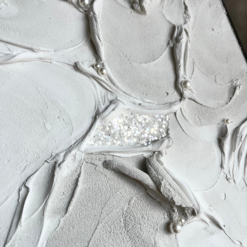 現代アート 40×30㎝ フレーム付き テクスチャーアート モダン