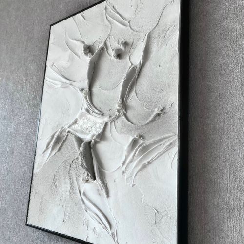 現代アート 40×30㎝ フレーム付き テクスチャーアート モダン