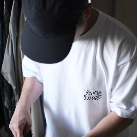 【NEW】オーバーシルエット半袖Tシャツ / WELL DONE / ホワイト / unisex 2枚目の画像
