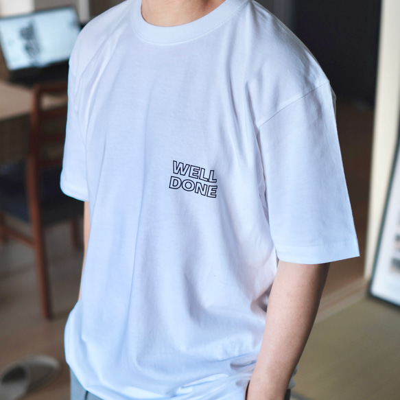 【NEW】オーバーシルエット半袖Tシャツ / WELL DONE / ホワイト / unisex 1枚目の画像