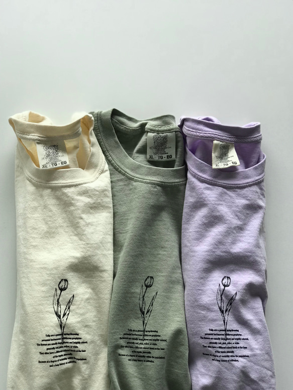 ヴィンテージライク ロングスリーブTシャツ / TULIP / ラベンダー 11枚目の画像