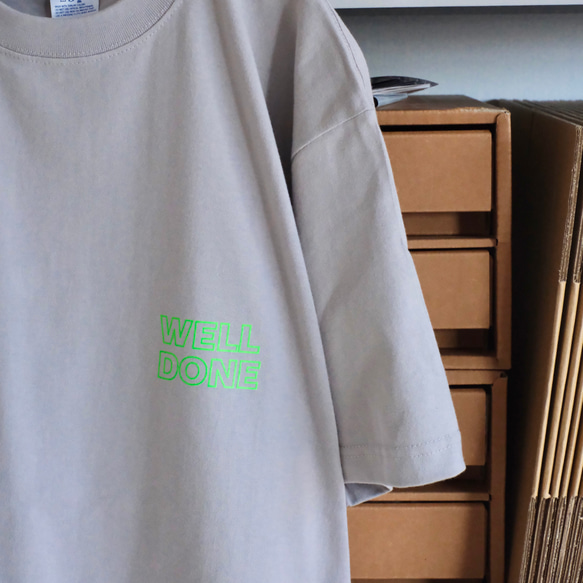 【NEW】オーバーシルエット半袖Tシャツ /  WELL DONE / ライトグレー / unisex 5枚目の画像