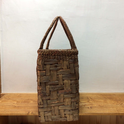 ぶどうつるbag 3　　         山葡萄のつる（皮）で編んだバッグ 7枚目の画像