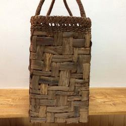 ぶどうつるbag 3　　         山葡萄のつる（皮）で編んだバッグ 15枚目の画像